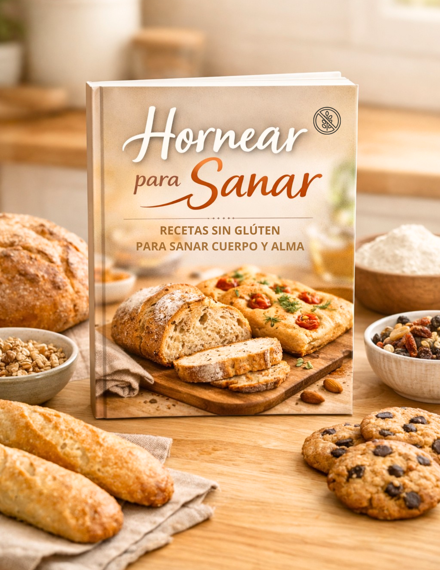 Libro: Hornear para Sanar "Panes Sin Glúten" + 5 BONUS de Regalo🎁